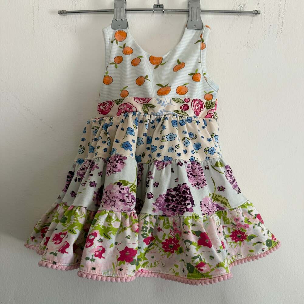 SWEET HONEY | Baby Patchwork Soft Jersey Tiered Sun Dress | 12 months